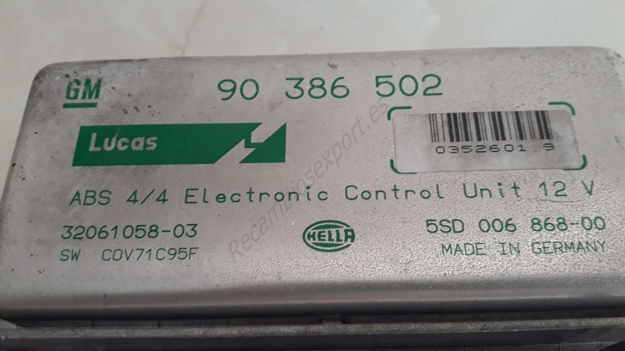 ABS Steuergerät Opel Tigra Corsa 90386502 90 386 502 Hella 5SD00686800 - foto 2