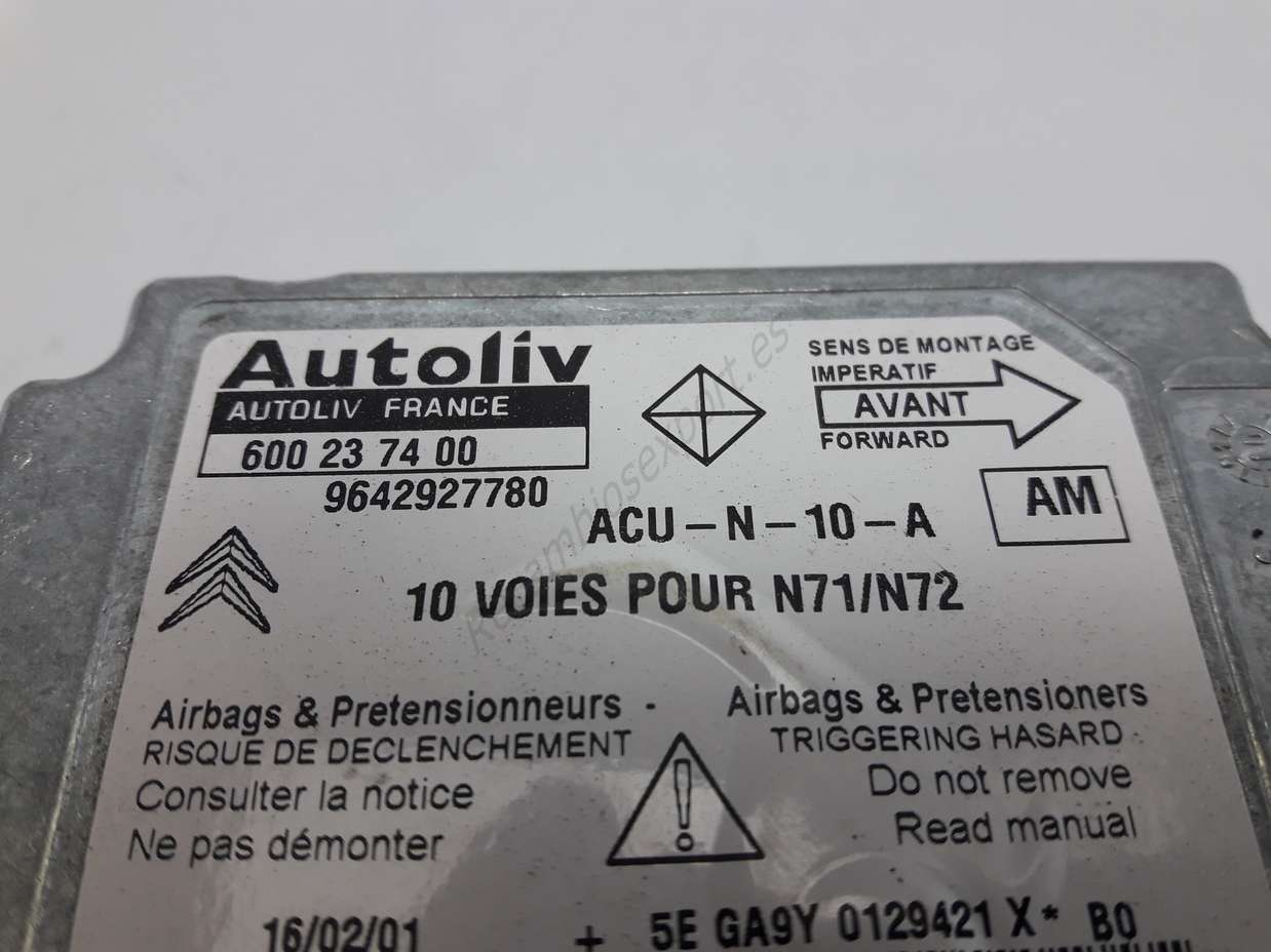Airbag Centralita Citroen Xsara 9642927780 AM AUTOLIV 600237400 600 23 74 00 - foto 2