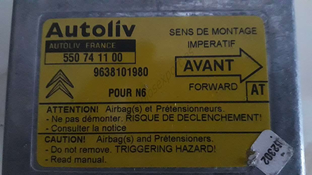 Centralita de airbag Citroen Xsara (AT) 9638101980 AUTOLIV 55074 11 00 550741100 - foto 2