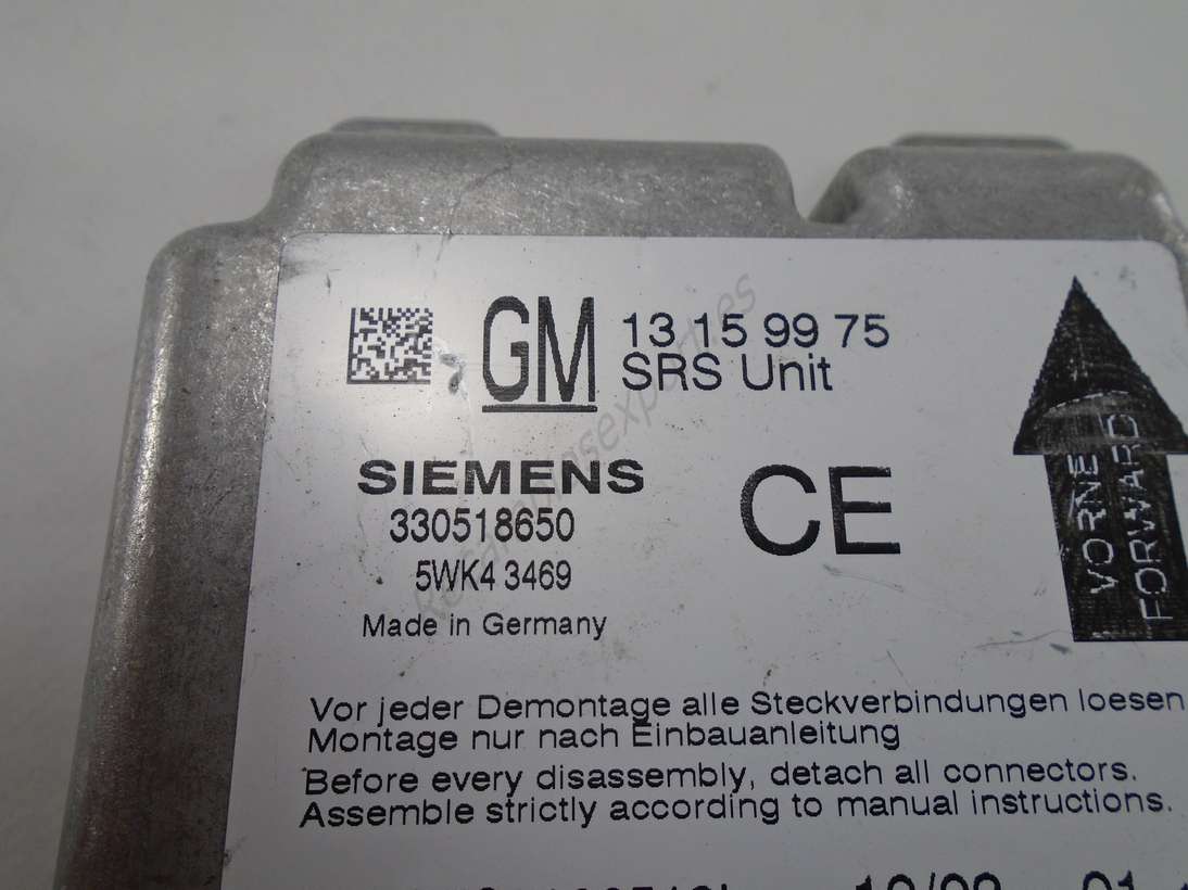 Centralita Airbag Opel Vectra C 13159975 13 15 99 75 SIEMENS 5WK43469 5WK4 3469 - foto 2