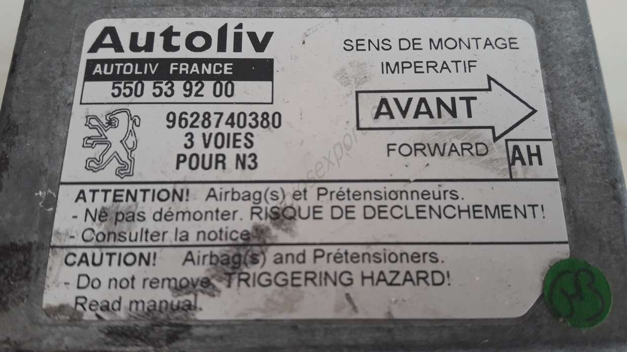 Centralita de Airbag Peugeot 306 9628740380 AH AUTOLIV 550 53 92 00 550539200 - foto 2