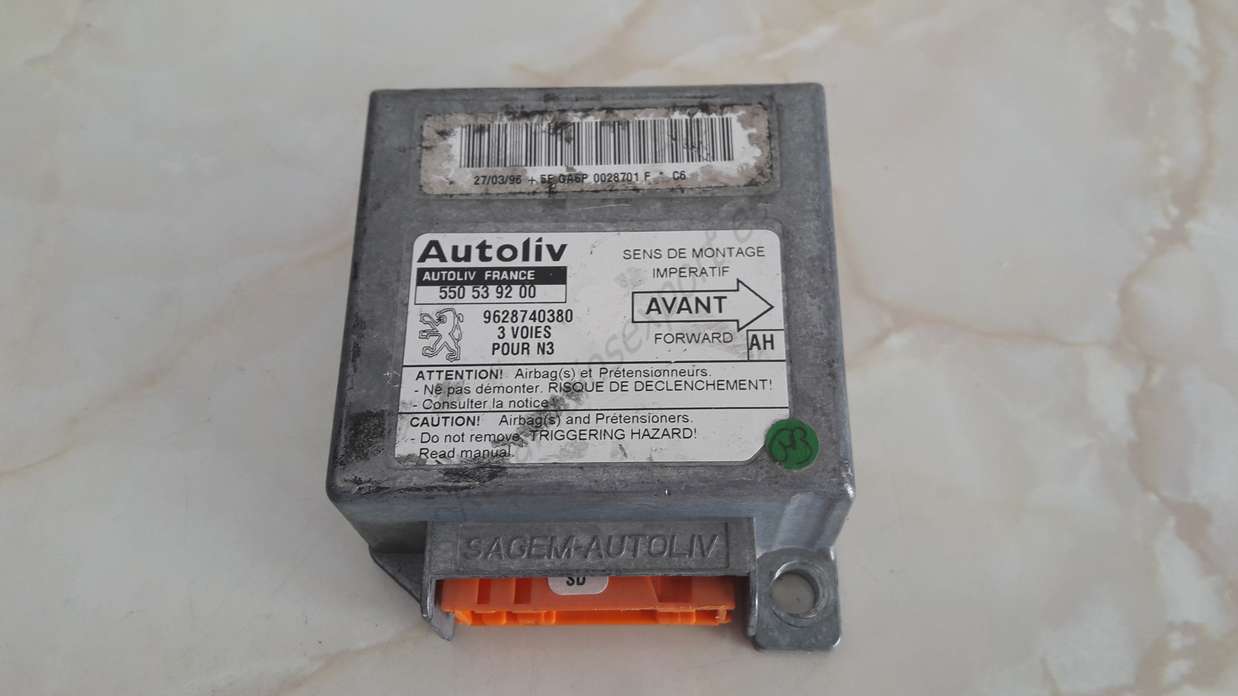 Centralita de Airbag Peugeot 306 9628740380 AH AUTOLIV 550 53 92 00 550539200 - foto 1
