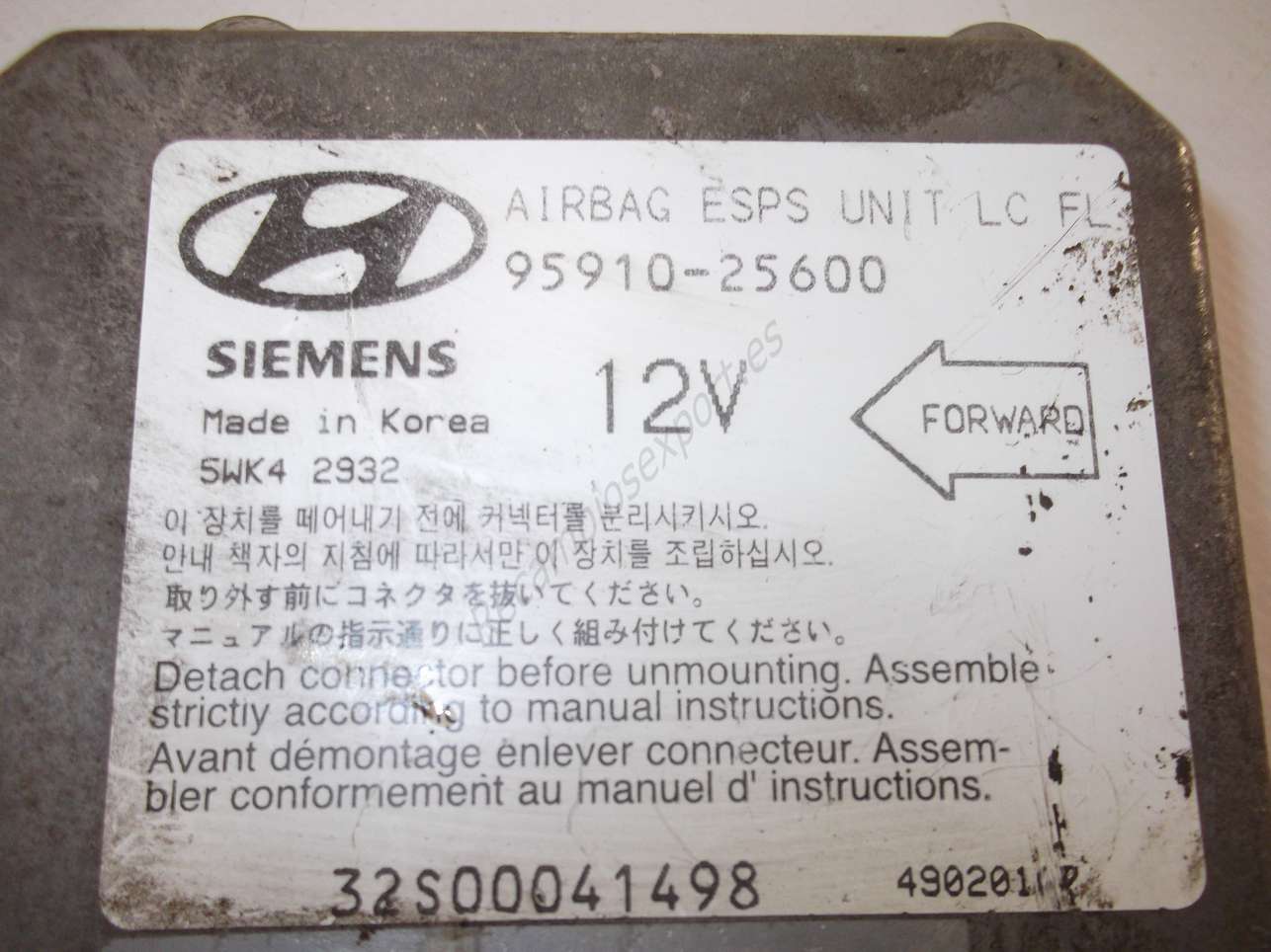 Airbag Centralita Hyundai Accent 9591025600 95910-25600 5WK4 2932 5WK42932 - foto 2