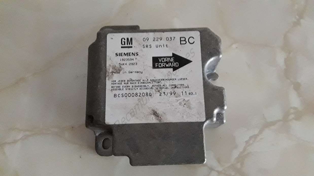 Centralita Airbag Opel Astra Zafira 09229037BC 09229037 BC 09 229 037 BC  SIEMENS 5WK42923 5WK4 2923 - foto 1