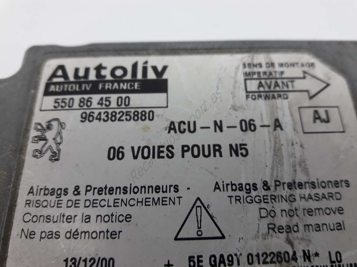 Airbag Centralita Peugeot 306 9643825880 (AJ) Autoliv 550864500 550 86 45 00 - foto 2