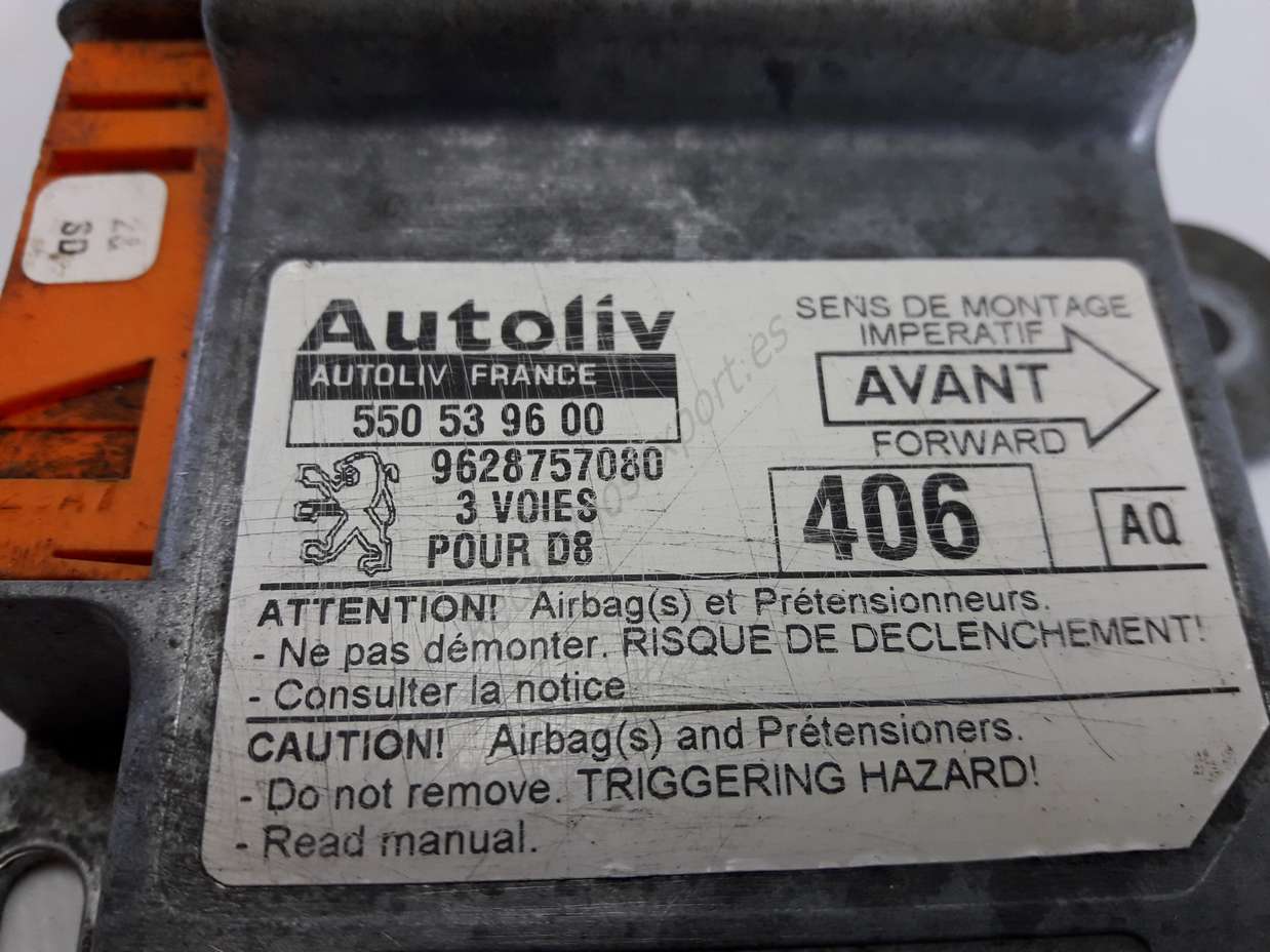 Centralita Airbag Peugeot 406 AQ 9628757080 AUTOLIV 550539600 550 53 96 00 - foto 2