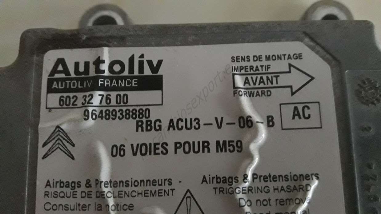 Airbag Centralita Peugeot Partner Citroen Berlingo 9648938880 AC Autoliv 602327600 602 32 76 00 - foto 2