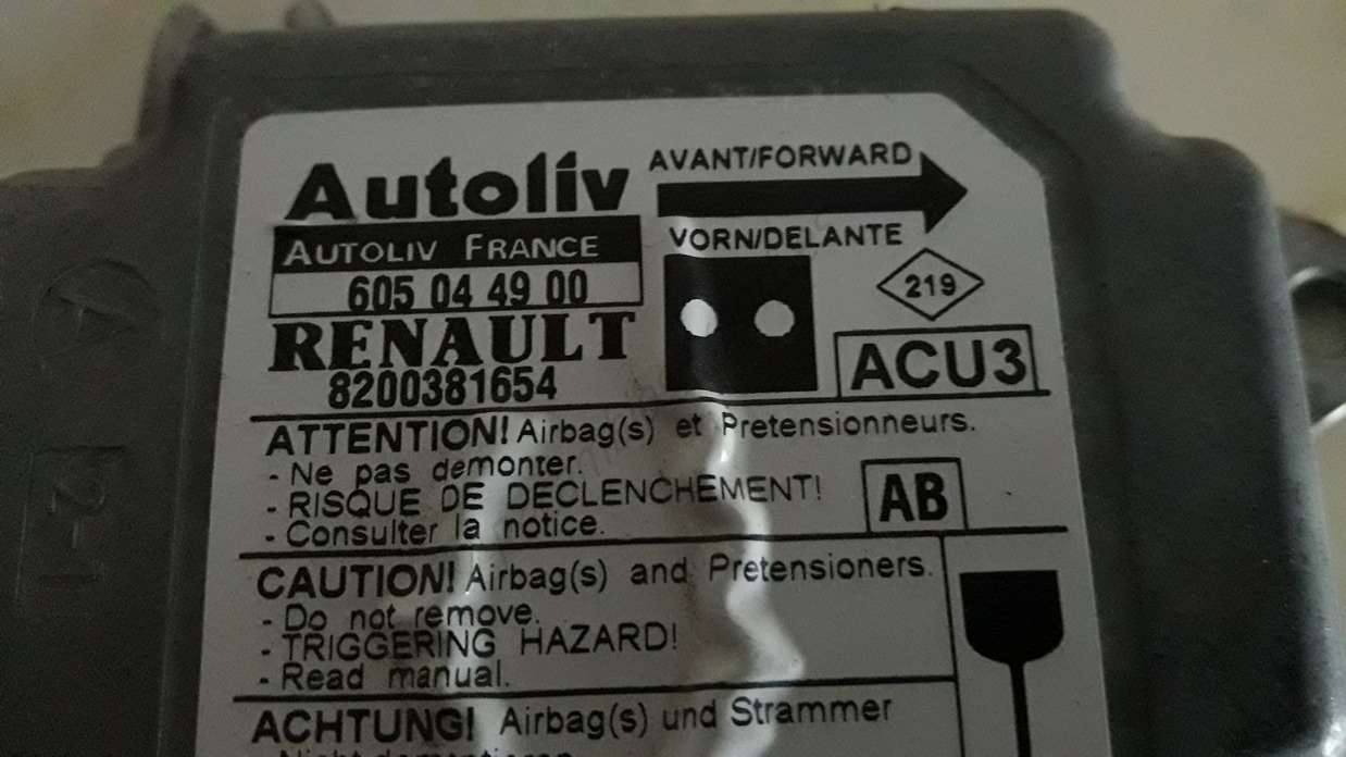 Airbag Centralita Renault Kangoo 8200381654 (AB) AUTOLIV 605044900 605 04 49 00 - foto 2