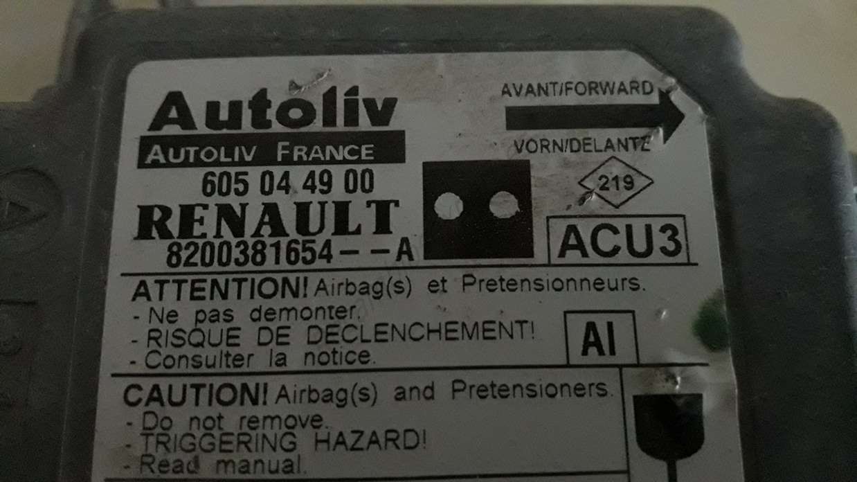 Airbag Centralita Renault Kangoo (AI) 8200381654A 8200381654--A AUTOLIV 605044900 605 04 49 00 - foto 2