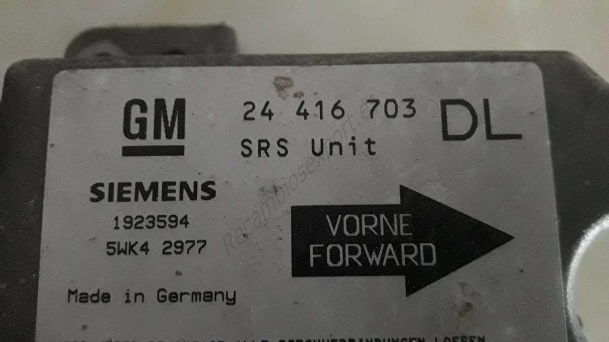 Airbag centralita Opel Astra G 24416703DL 24 416 703 DL 24416703 DL Siemens 1923594 5WK4 2977 5WK42977 - foto 2