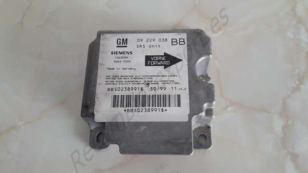 Airbagsteuergerät Opel Corsa 09229038BB 09229038 BB 09 229 038 BB 5WK42924 - foto 1