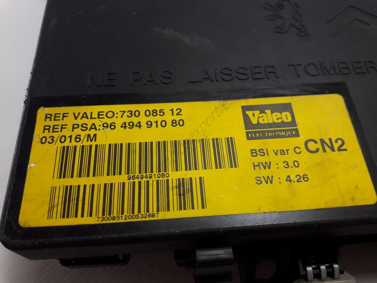 Caja de fusibles Peugeot Citroen Xsara CN2 9649491080 96 494 910 80 VALEO 73008512 730 085 12 - foto 2