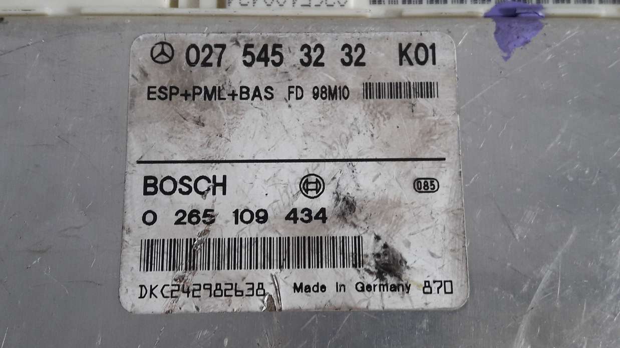 Centralita ABS Mercedes W210 Clase E 0275453232 027 545 32 32 K01 BOSCH 0265109434 0 265 109 434 - foto 2