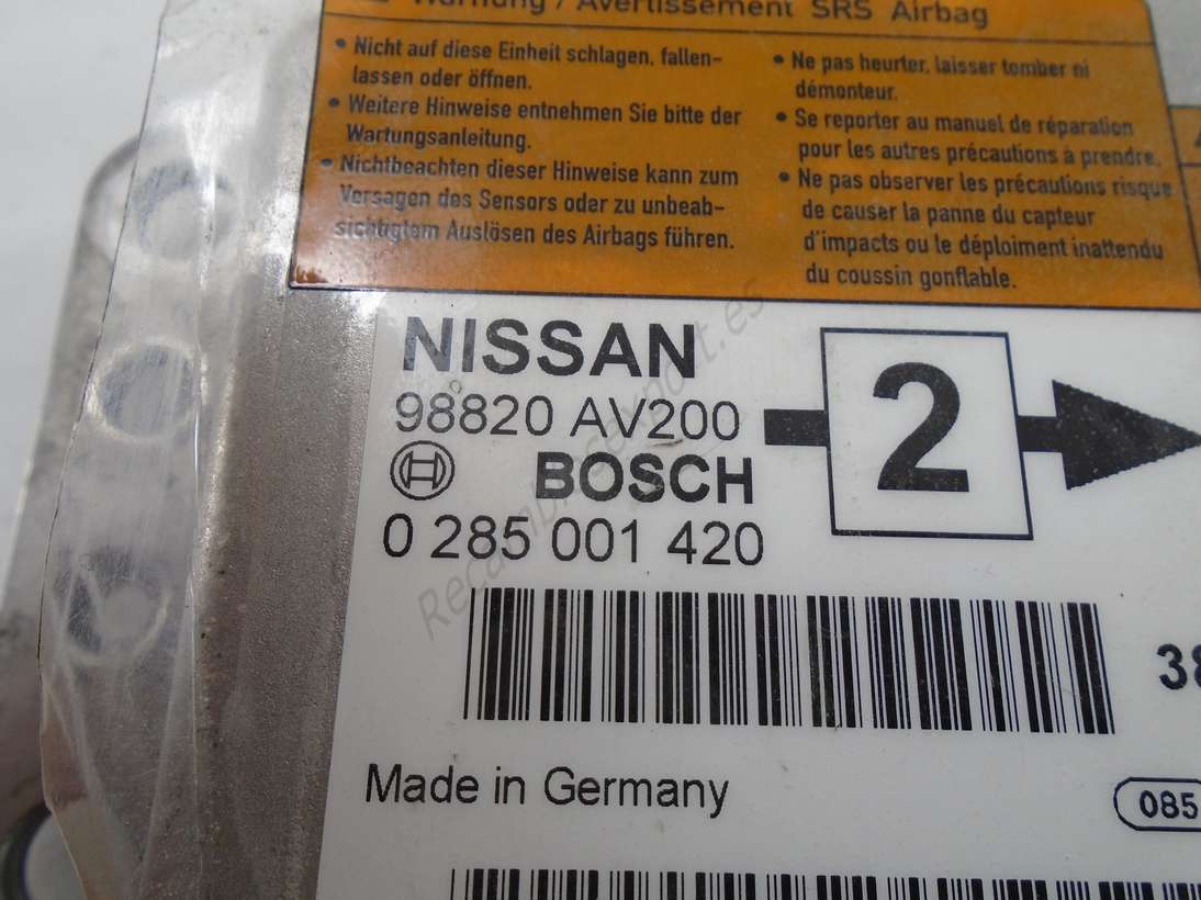 Sensor de airbag Nissan 98820AV200 98820 AV200 Bosch 0285001420 0 285 001 420 - foto 2