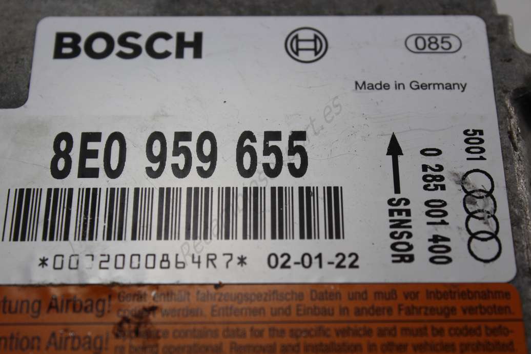 Centralita Airbag Audi A4 8E0959655 8E0 959 655 0285001400 0 285 001 400 - foto 2