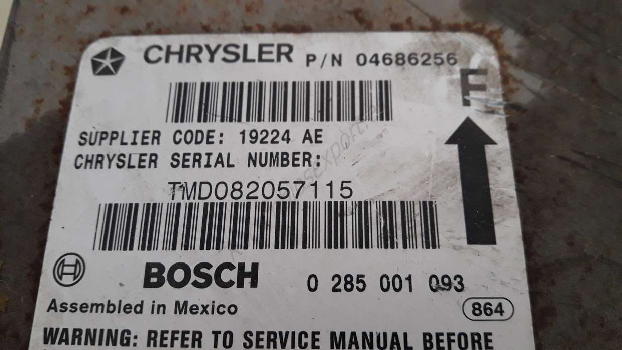 Centralita Airbag Chrysler Voyager 04686256 (F) 4686256 19224AE 19224 AE BOSCH 0285001093 0 285 001 093 - foto 2