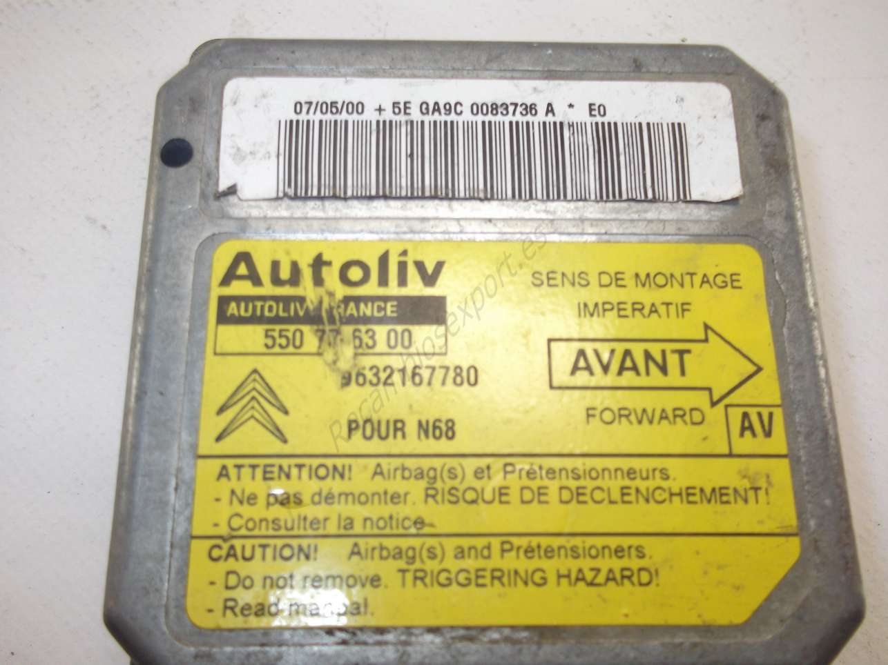 Centralita Airbag Citroen Autoliv 550776300 9632167780 AV - foto 2