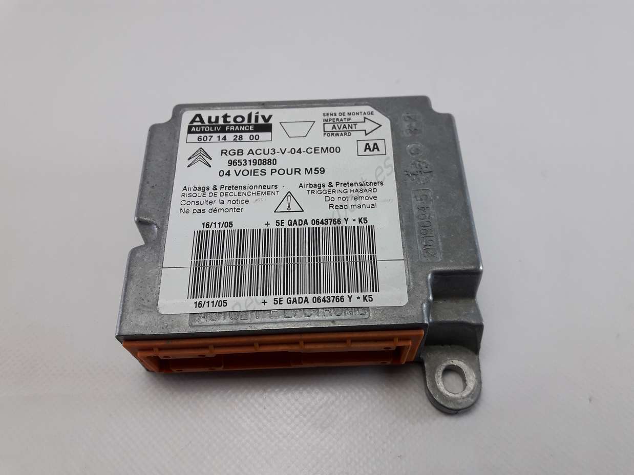 Centralita de airbag Citroen Berlingo 9653190880 AA Autoliv 607142800 607 14 28 00 - foto 1