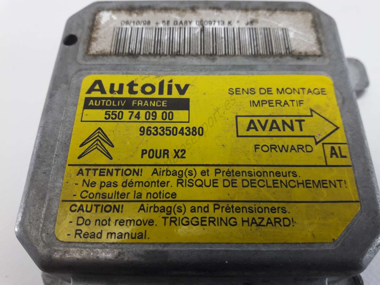 Centralita Airbag Citroen X2 PSA Autoliv 550740900 550 74 09 00 9633504380 AL - foto 2