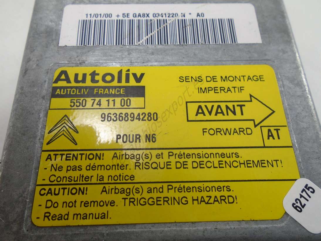 Centralita Airbag  Citroen Xantia 9636894280 AT Autoliv 550741100 550 74 11 00 - foto 2