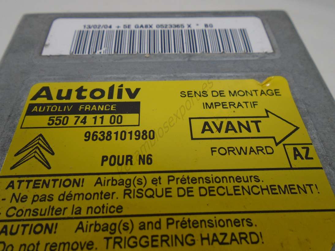 Centralita Airbag Citroen Xsara AZ 9638101980 AUTOLIV 55074 11 00 550741100 - foto 2