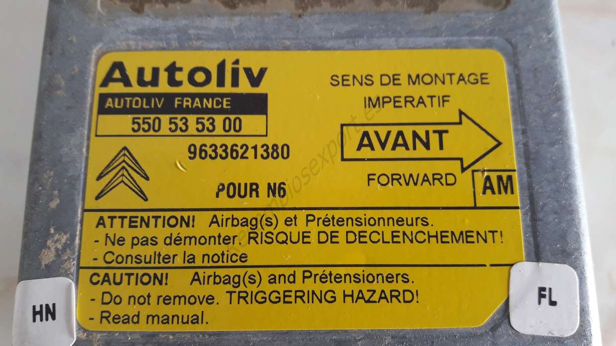 Centralita Airbag Citroen Xsara N6 (AM) 9633621380 AUTOLIV 550535300 550 53 53 00 - foto 2