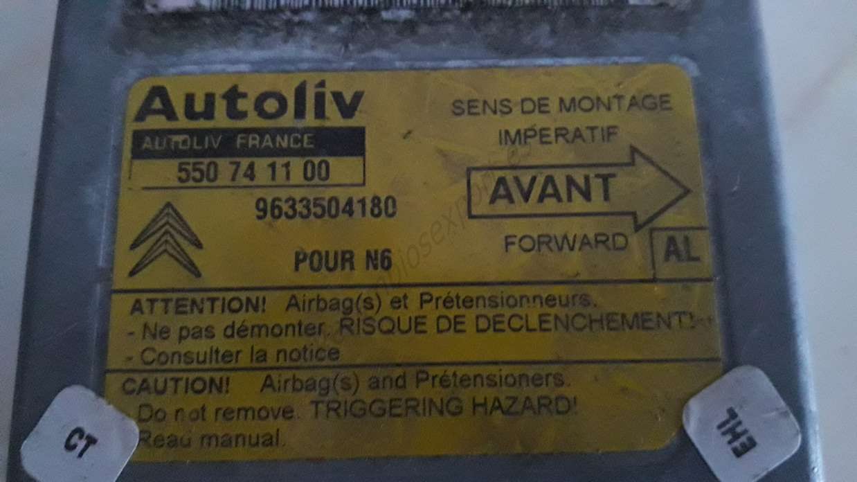 Centralita Airbag Crash Sensor Citroen Xsara 9633504180 AL Autoliv 550741100 550 74 11 00 - foto 2