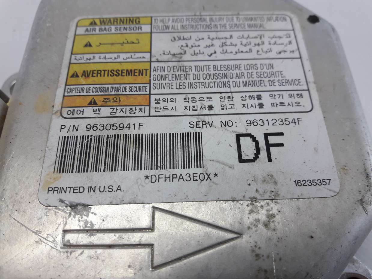 Centralita Airbag Crash Sensor Daewoo Nubira 96305941F 96312354F DF - foto 2