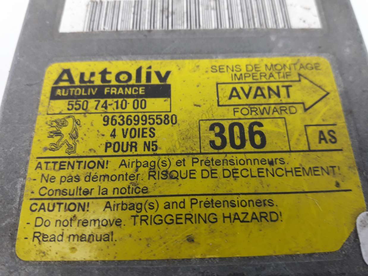 Centralita Airbag Peugeot 306 (AS) 9636995580 AUTOLIV 550741000 550 74 10 00 - foto 2