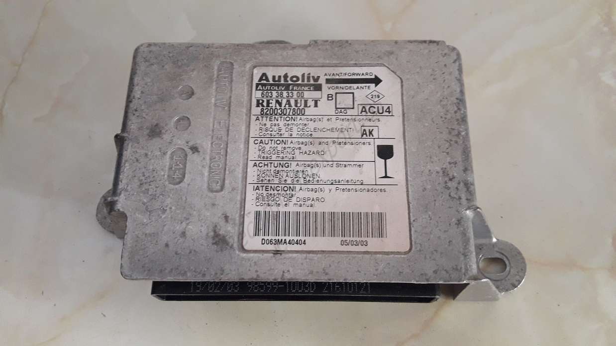 Centralita Airbag Crash Sensor Renault Megane II Autoliv ACU4 AK 8200307800 Autoliv 603383300 B 603 38 33 00 - foto 1
