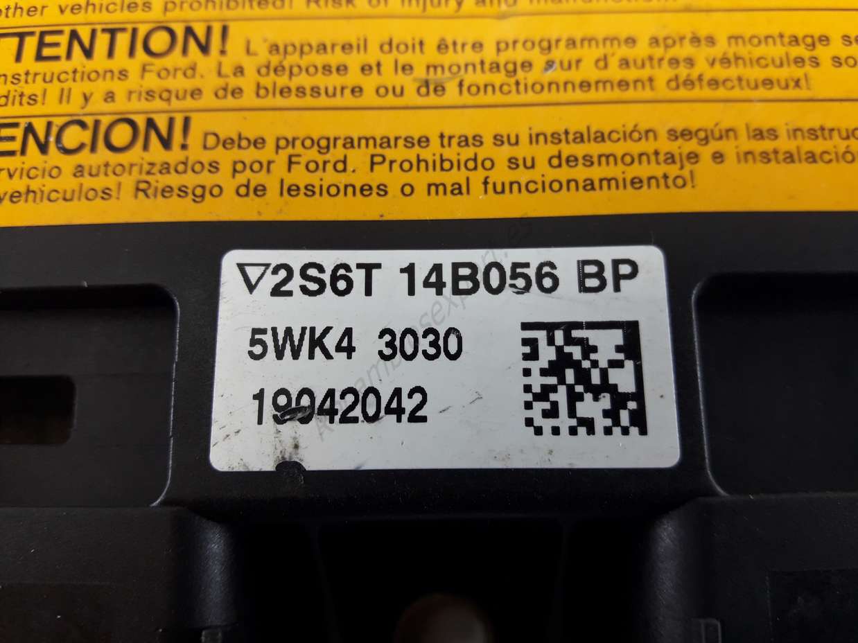 Centralita de airbag Ford Fiesta 2S6T14B056BP 2S6T 14BB056 BP 5WK43030 5WK4 3030 - foto 2