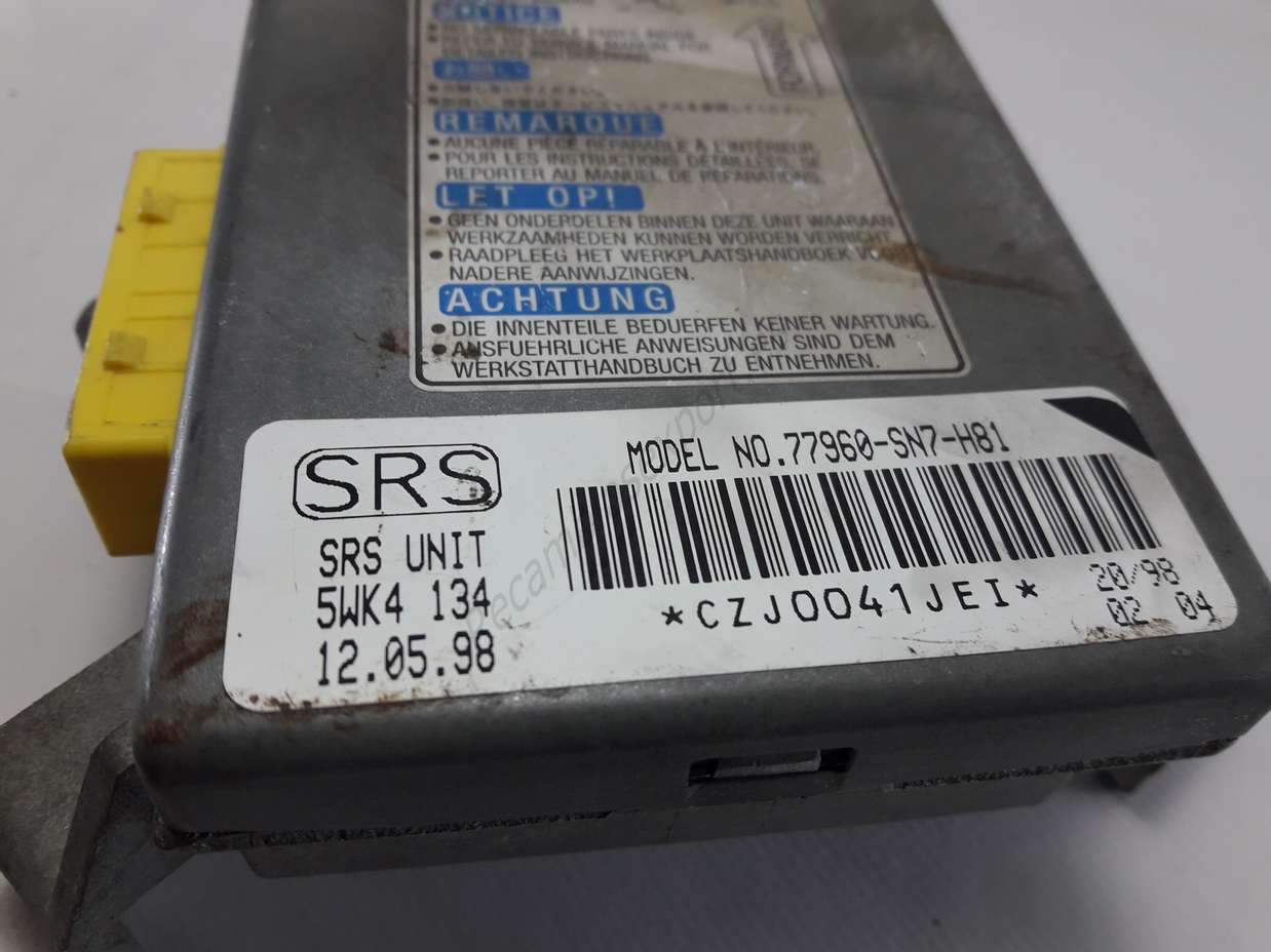 Centralita Airbag HONDA ACCORD 77960SN7H81 77960-SN7-H81 5WK4134 - foto 2