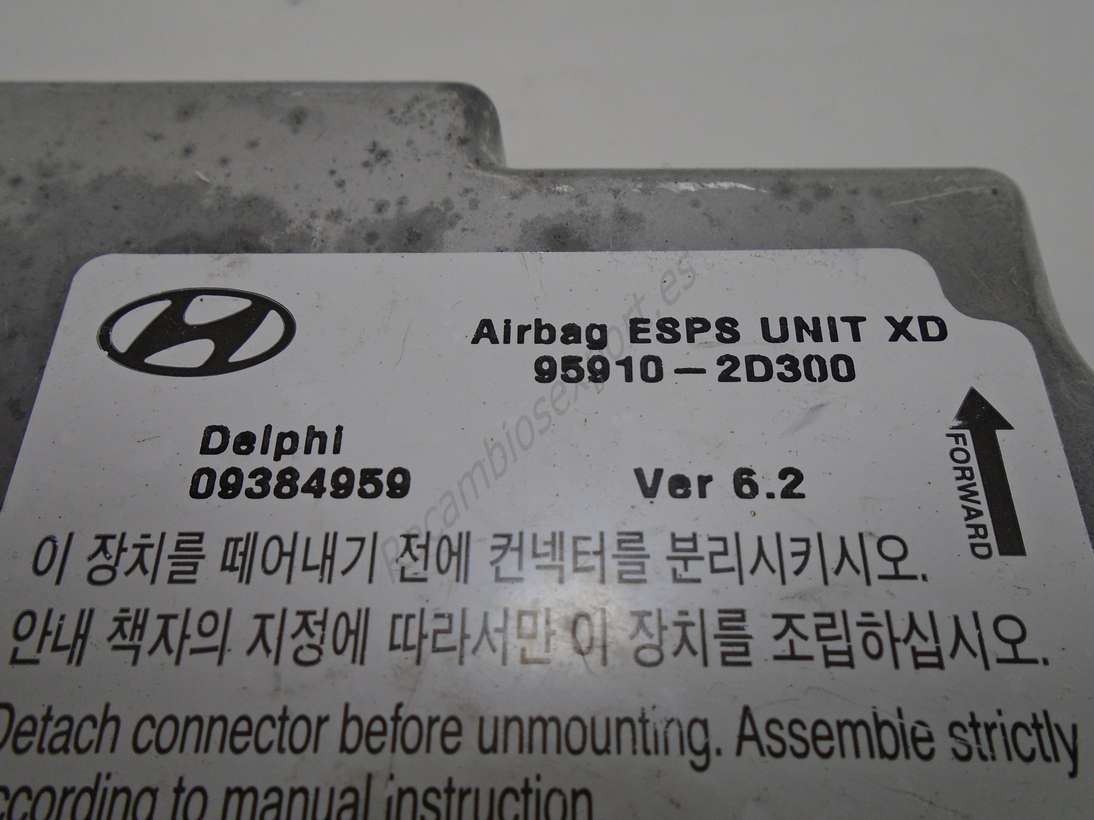 Centralita de airbag Hyundai 959102D300 95910-2D300 Delphia 09384959 - foto 2