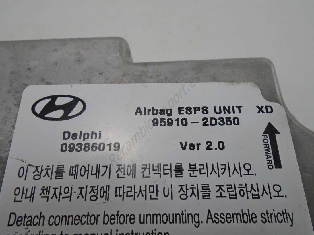 Centralita Airbag Hyundai Elantra 959102D350 95910-2D350 Delphi 09386019 - foto 2