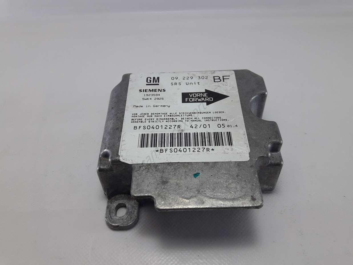 Centralita Airbag Opel Astra G 09229302 BF 09 229 302 BF 09229302BF Siemens 5WK42925 5WK4 2925 - foto 1