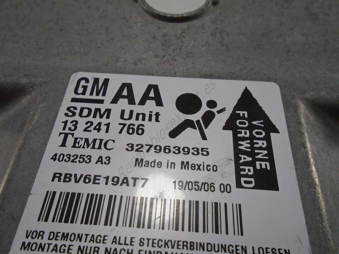 Centralita Airbag Opel GM 13241766 13241766AA 13 241 766 TEMIC 327963935 - foto 2