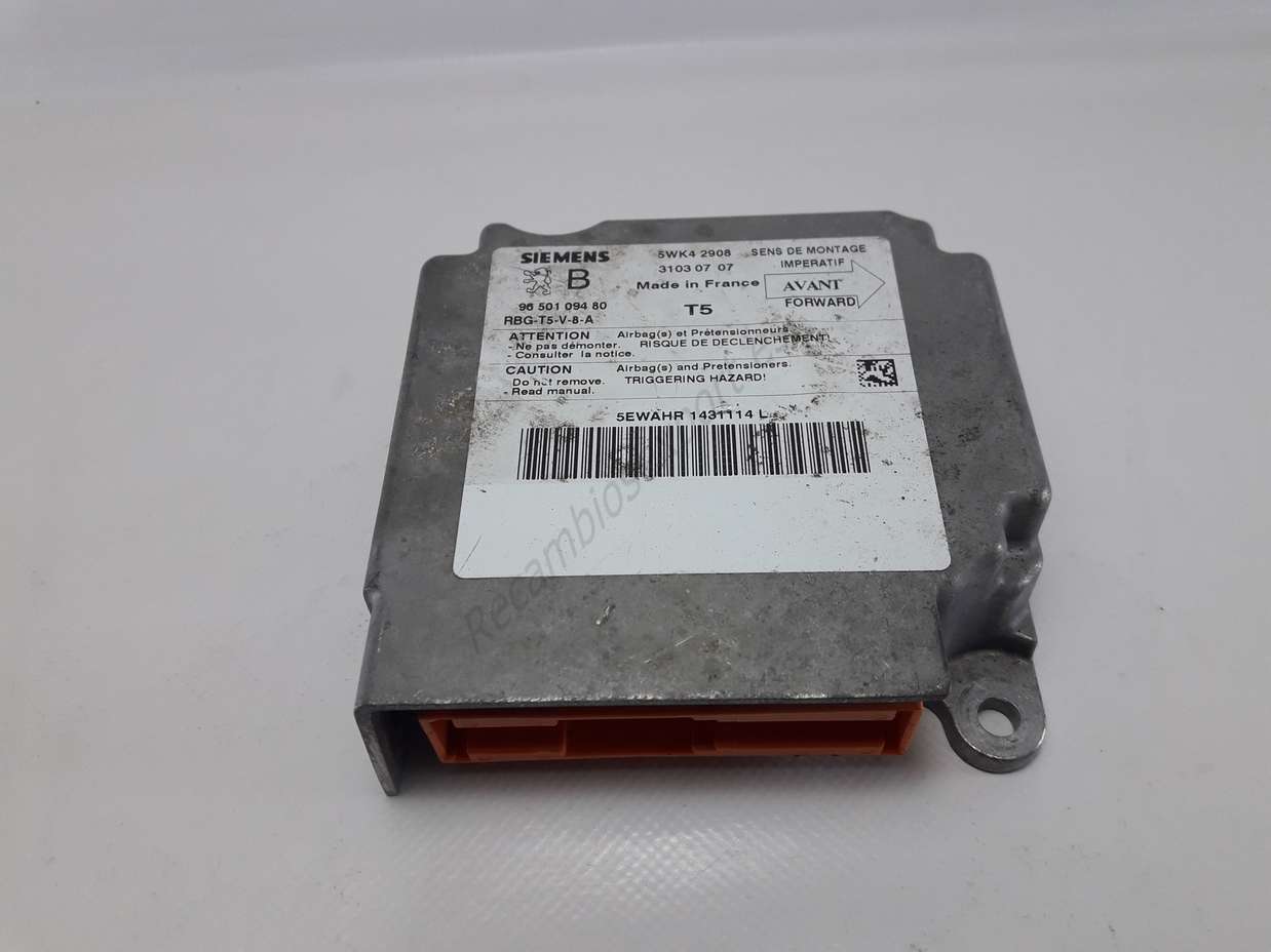 Centralita Airbag Peugeot 307 9650109480 96 501 094 80 SIEMENS 5WK42908 5WK4 2908 - foto 1