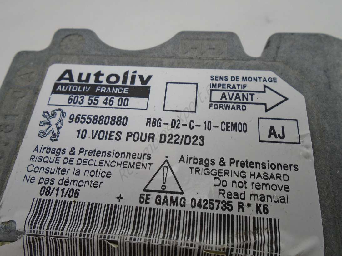 Centralita Airbag Peugeot 407 9655880880 Autoliv 603554600 603 55 46 00 AJ - foto 2
