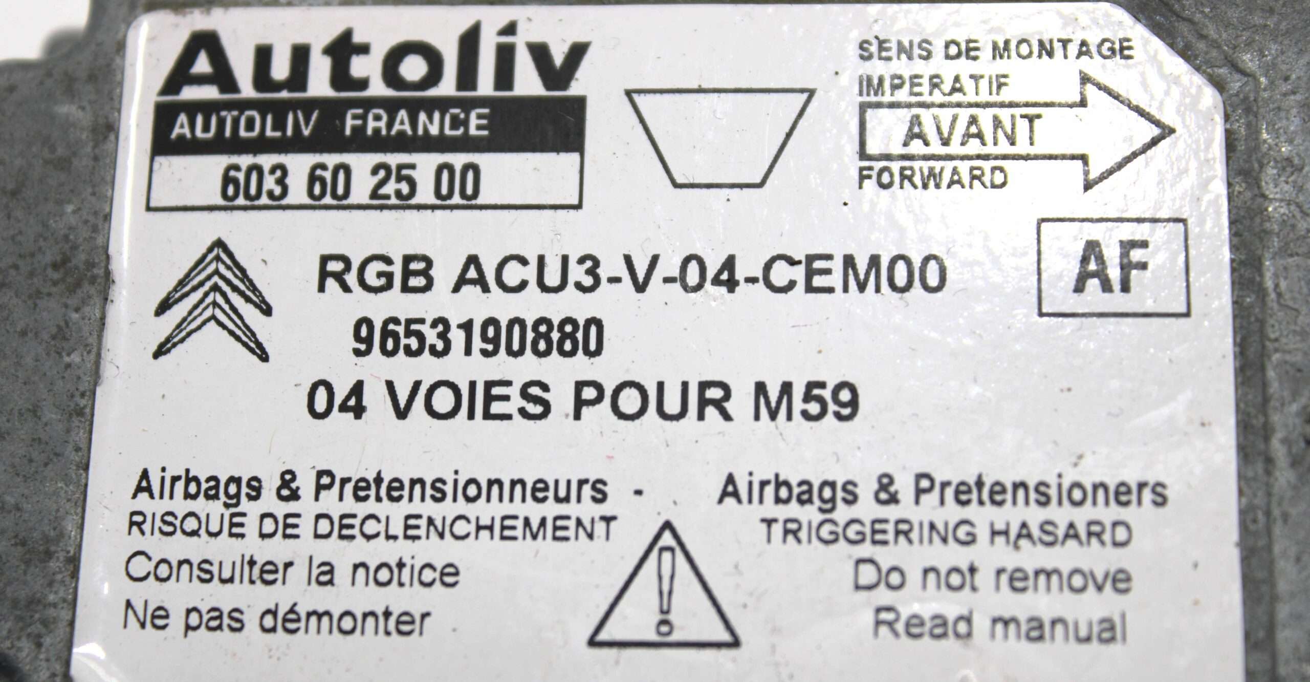 Centralita Airbag Peugeot Citroen AF - foto 2