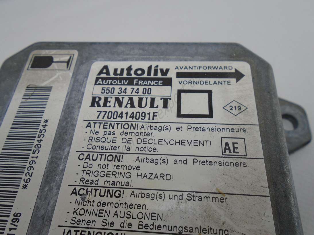Centralita Airbag Renault 7700414091F Autoliv 550347400 550 34 74 00 AE - foto 2