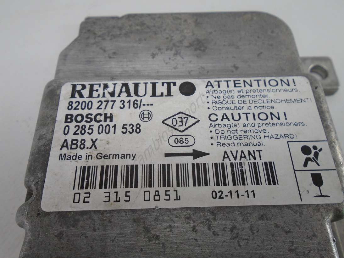 Centralita Airbag Renault Clio 8200277316 8200 277 316 BOSCH 0285001538 0 285 001 538 - foto 2
