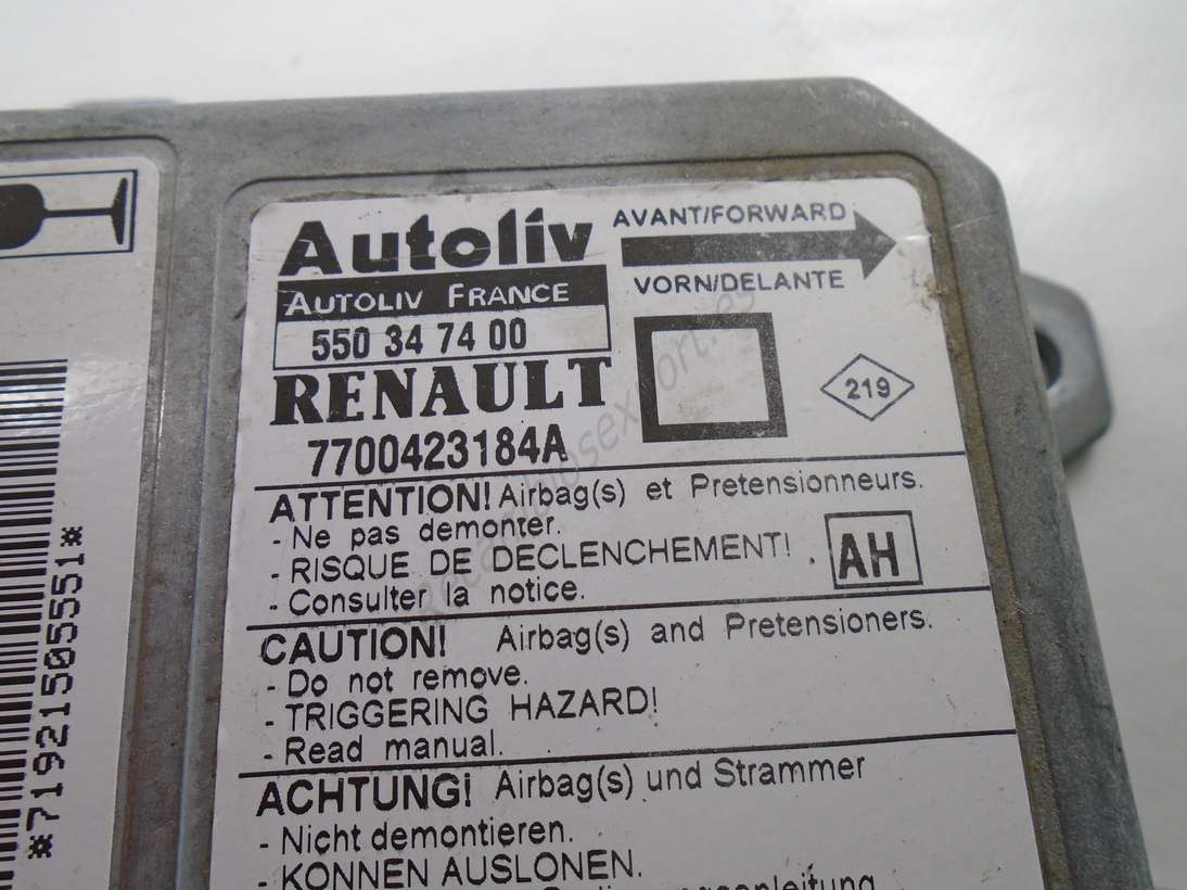 Centralita Airbag Renault Megane 7700423184A AH AUTOLIV 550347400 550 34 74 00 - foto 2