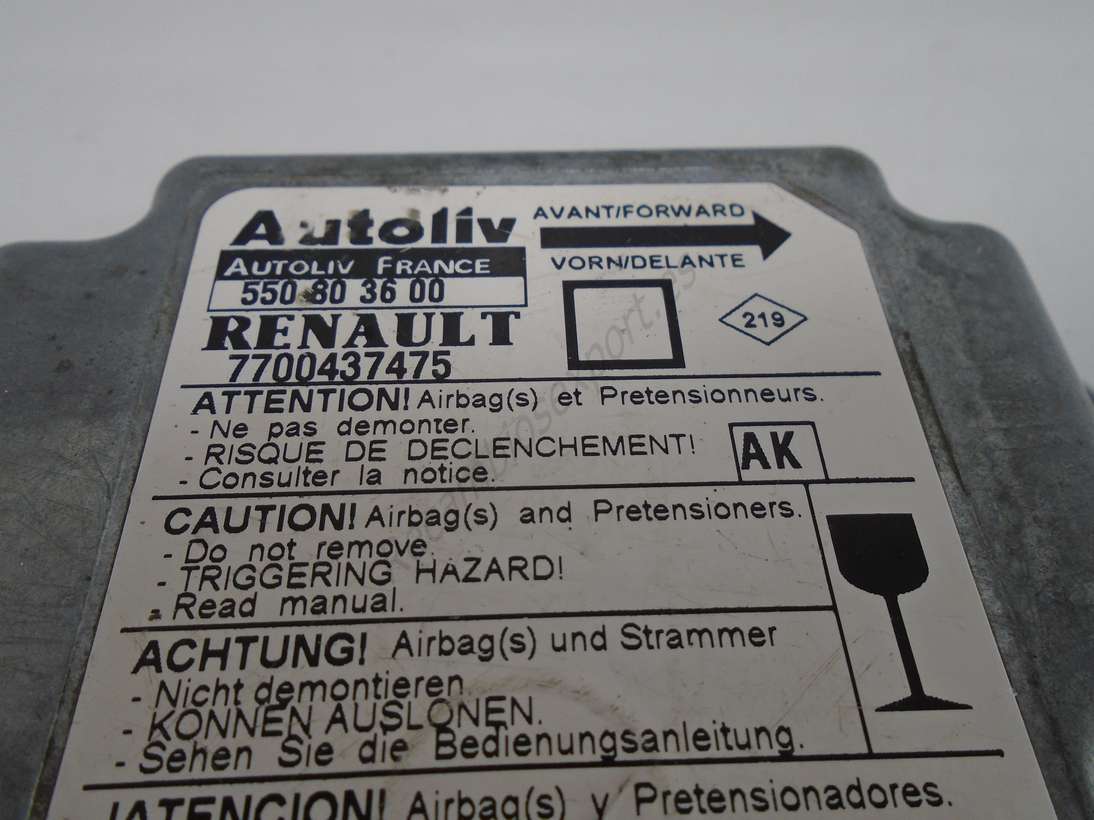 Centralita Airbag Renault Megane 7700437475 AUTOLIV 550803600 550 80 36 00 AK - foto 2