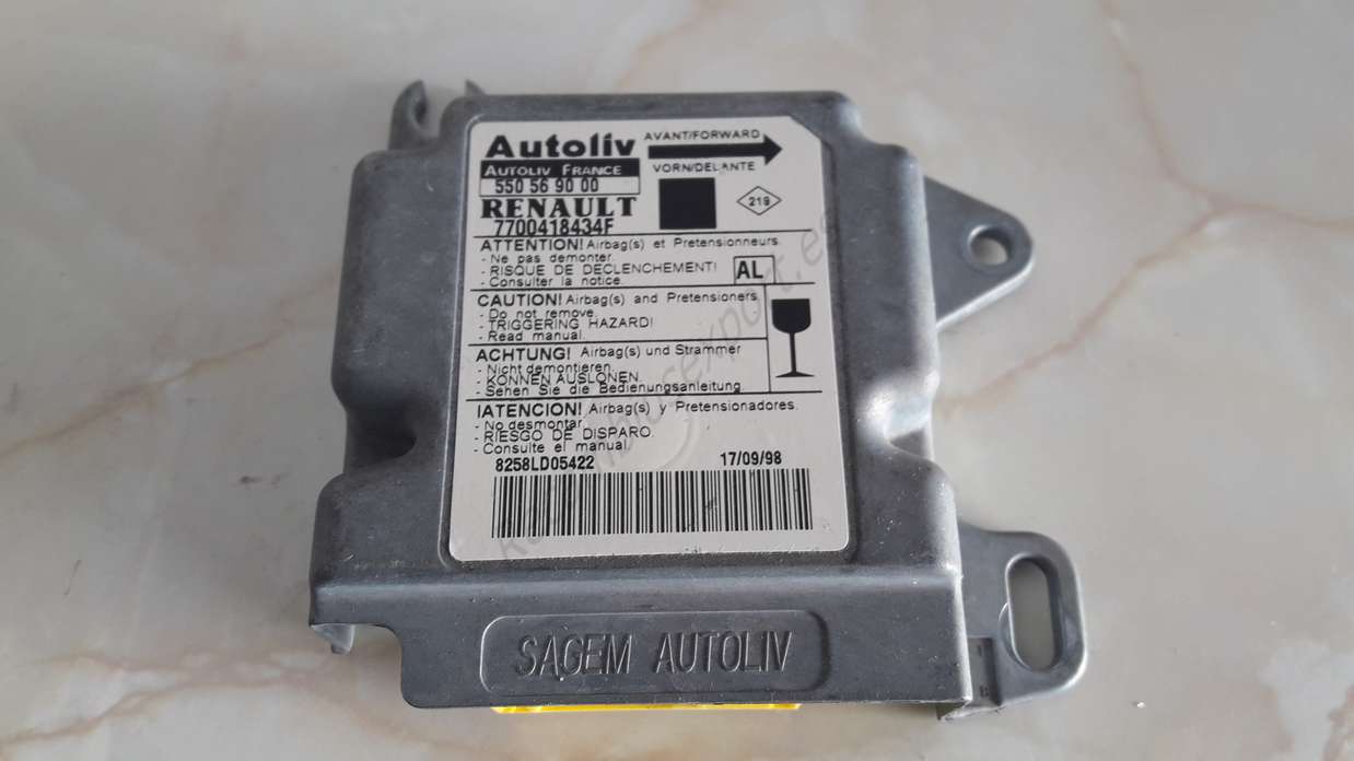 Centralita Airbag Renault Megane Scenic 7700418434F AL AUTOLIV 550569000 550 56 90 00 - foto 1