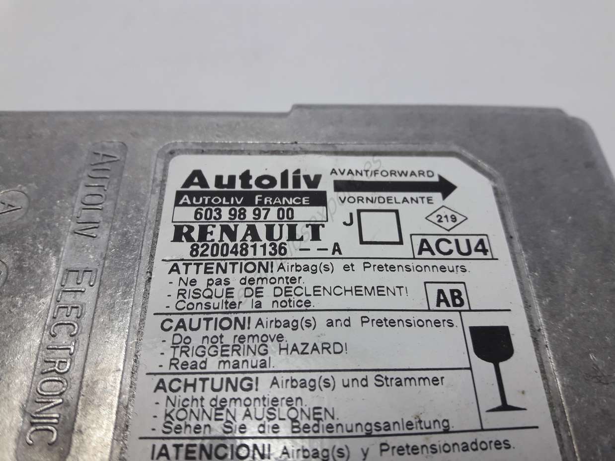 Centralita Airbag Renault Scenic 8200481136A 8200481136 A 603989700 603 989 700 ACU4 AB - foto 2