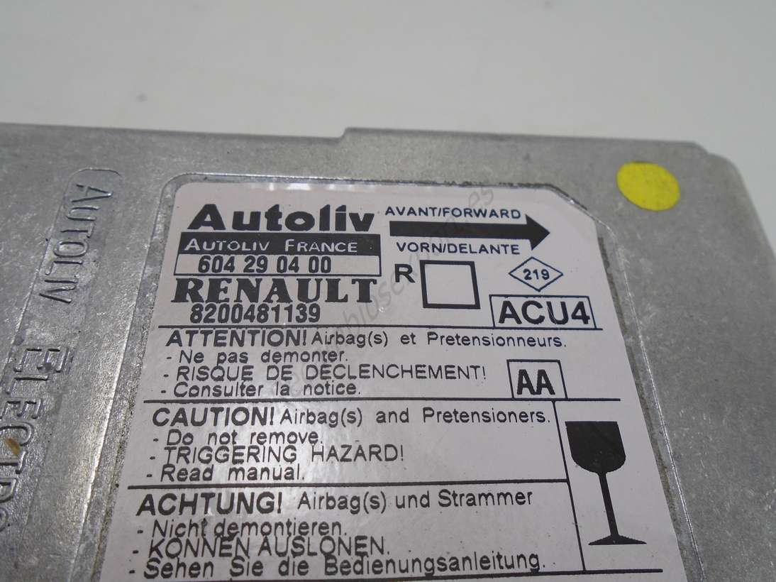 Centralita Airbag Renault Scenic 8200481139 604 29 04 00 604290400 ACU4 AA ACU4AA - foto 2