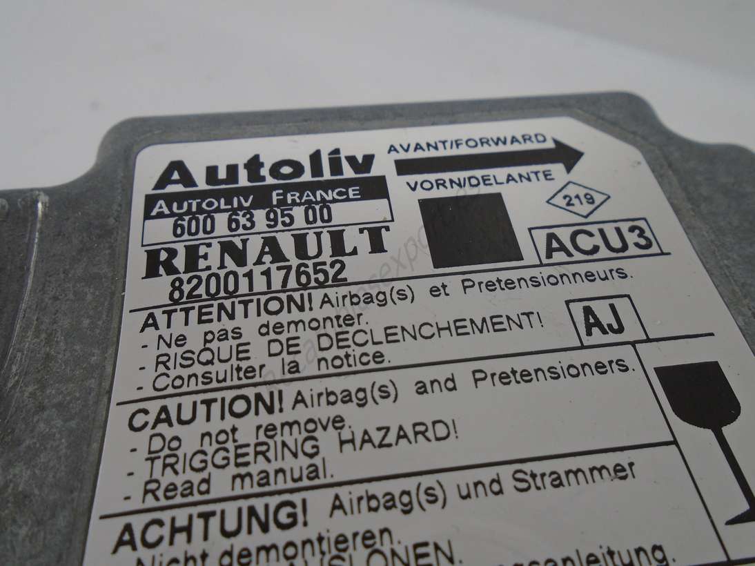 Centralita Airbag Renault Scenic I AJ 8200117652 8200 117 652 AUTOLIV 600 63 95 00 600639500 - foto 2