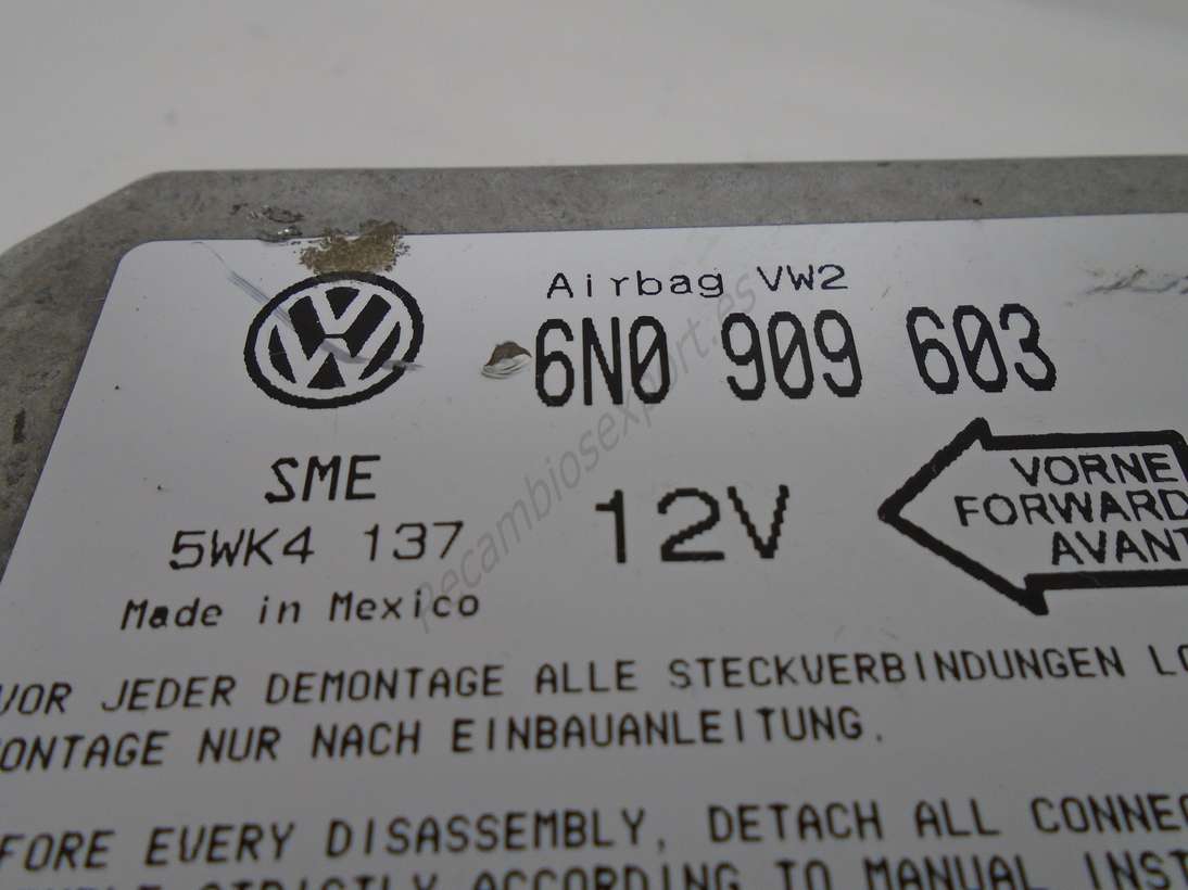 Centralita Airbag VW Volkswagen Golf 6N0909603 6N0 909 603 Siemens 5WK4137 5WK4 137 - foto 2