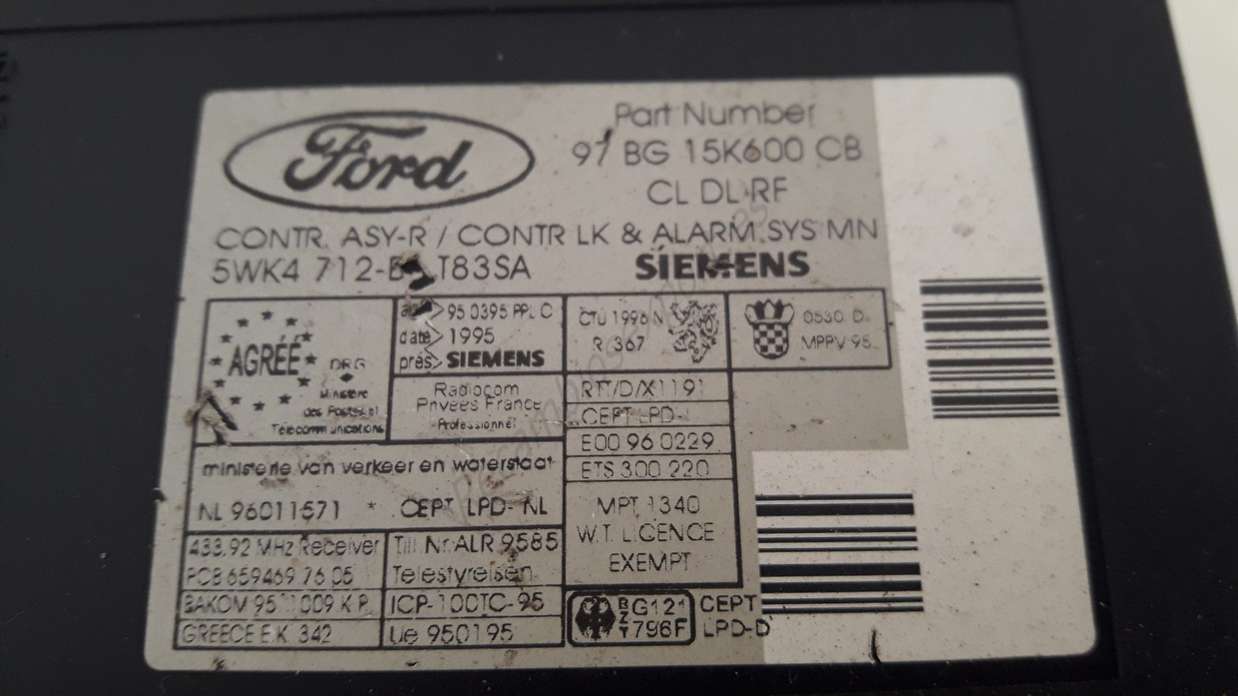 Centralita de confort Ford Focus Mondeo 97BG15K600CB 97BG 15K600 CB SIEMENS 5WK4712B 5WK4 712-B - foto 2