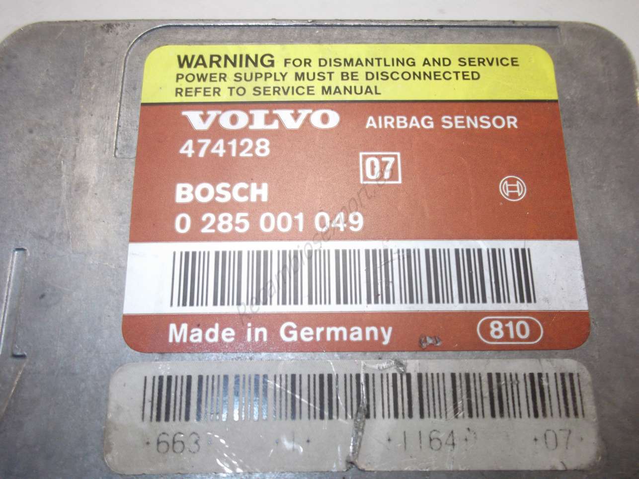 Centralita Crash Sensor Airbag Volvo 474128 BOSCH 0285001049 0 285 001 049 - foto 2